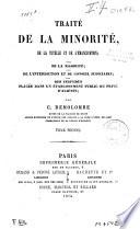Traité de la minorité, de la tutelle et de l'émancipation