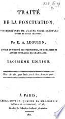 Traité de la Ponctuation ... Troisième édition