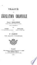 Traité de législation coloniale par Paul Dislère