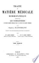 Traité de matière medicale homoeopathique