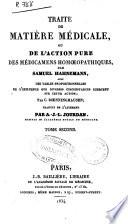 Traité de matière médicale ou de l'action pure des médicaments homoeopathiques