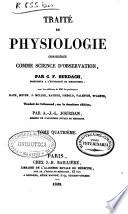 Traité de Physiologie considerée comme sciencie d'observation