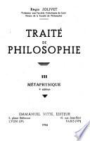 Traité de pilosophie: Métaphysique