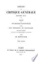 Traité de psychologie rationnelle d'après les principes du criticisme