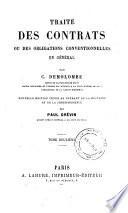 Traité des contrats ou des obligations conventionnelles en général