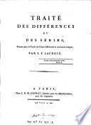 Traité des différences et des séries
