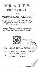 Traité des peines des secondes noces