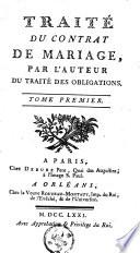 Traité du contrat de mariage