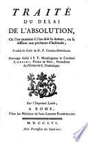 Traité du delai de l'Absolution ...