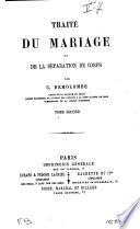 Traité du mariage et de la séparation de corps