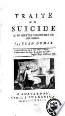 Traité du suicide ou du meurtre volontaire de soi-même