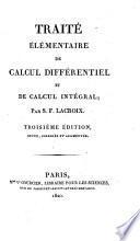 Traité élémentaire de calcul différentiel et de calcul intégral