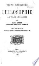 Traité élémentaire de philosophie à l'usage des classes