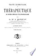 Traite elementaire de therapeutique de matiere medicale et de pharmacologie