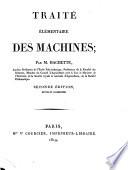 Traité élémentaire des machines