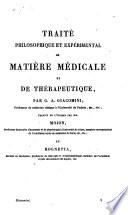 Traité philosophique et expérimental de matière médicale et de thérapeutique