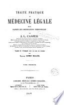 Traité pratique de médicine légale, 1