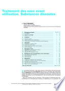Traitement des Eaux Avant Utilisation. Substances Dissoutes