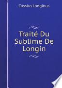Trait? Du Sublime De Longin