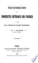 Transformation des propriétés métriques des figures à l'aide de la théorie des polaires réciproques