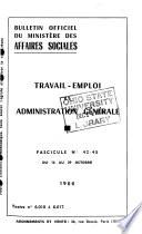 Travail-Emploi Administration Generale, du 16 Au 29 Octobre 1966