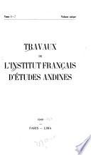 Travaux de l'Institut français d'études andines