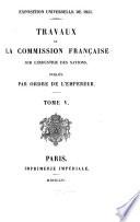 Travaux de la Commission française sur l'industrie des nations