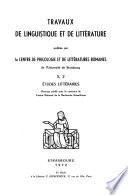 Travaux de linguistique et de littérature