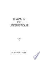Travaux de linguistique