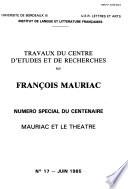 Travaux du Centre d'études et de recherches sur François Mauriac