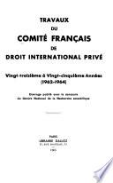 Travaux du Comité français de droit international privé