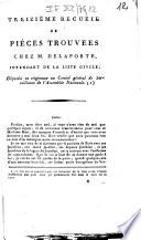 Treizième recueil de pièces trouvées chez M. Delaporte, intendant de la liste civile, déposés en originaux au Comité général de surveillance de l'Assemblée nationale