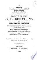Trente et une considerations sur Notre Dame du Sacre-Coeur
