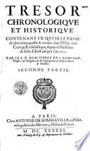 Trésor chronologique et historique,...