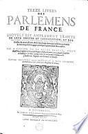 Treze livres des parlemens de France