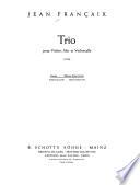 Trio pour violon, alto et violoncelle, 1933