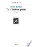 Tu n'écriras point - Mention spéciale Prix Wepler 2003