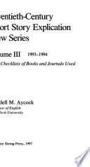 Twentieth-century Short Story Explication