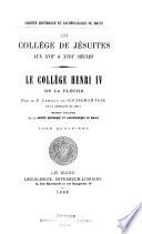 Un collège de Jésuites aux XVIIIe et XVIIIe siècles