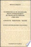 Un demi-siecle de grammaire pour l'enseignement du français en Espagne (1800-1850)