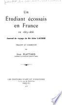 Un étudiant écossais en France en 1665-1666
