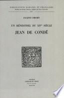 Un ménestrel du 14e siècle: Jean de Condé