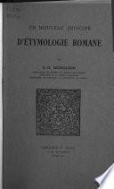 Un nouveau principe d'étymologie romane