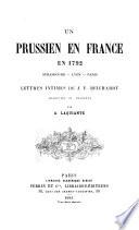 Un prussien en France en 1792, Strasbourg-Lyon-Paris