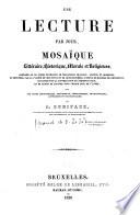 Une lecture par jour, mosaïque littéraire, historique, morale et religieuse