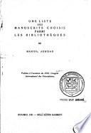 Une liste des manuscrits choisis parmi les bibliothèques de Manisa, Akhisar