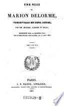 Une nuit de Marion Delorme, vaudeville en 2 actes