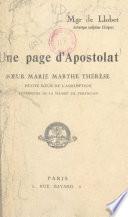 Une page d'apostolat : Sœur Marie-Marthe-Thérèse, petite Sœur de l'Assomption, supérieure de la Maison de Perpignan