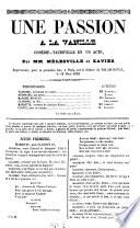 Une passion a la vanille, comedie-vaudeville en 1 acte, par Melesville et Xavier (pseud.)