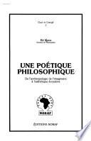 Une poétique philosophique